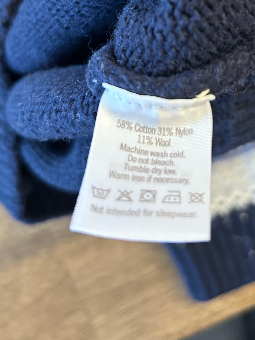 Janie and Jack Navy Sweater with Cream Accent - Picture 3 of 5